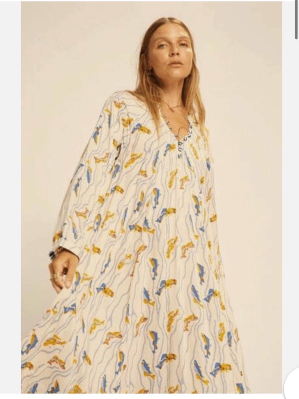 Natalie Martin Fiore Short Dress with Blue and Orange Fish